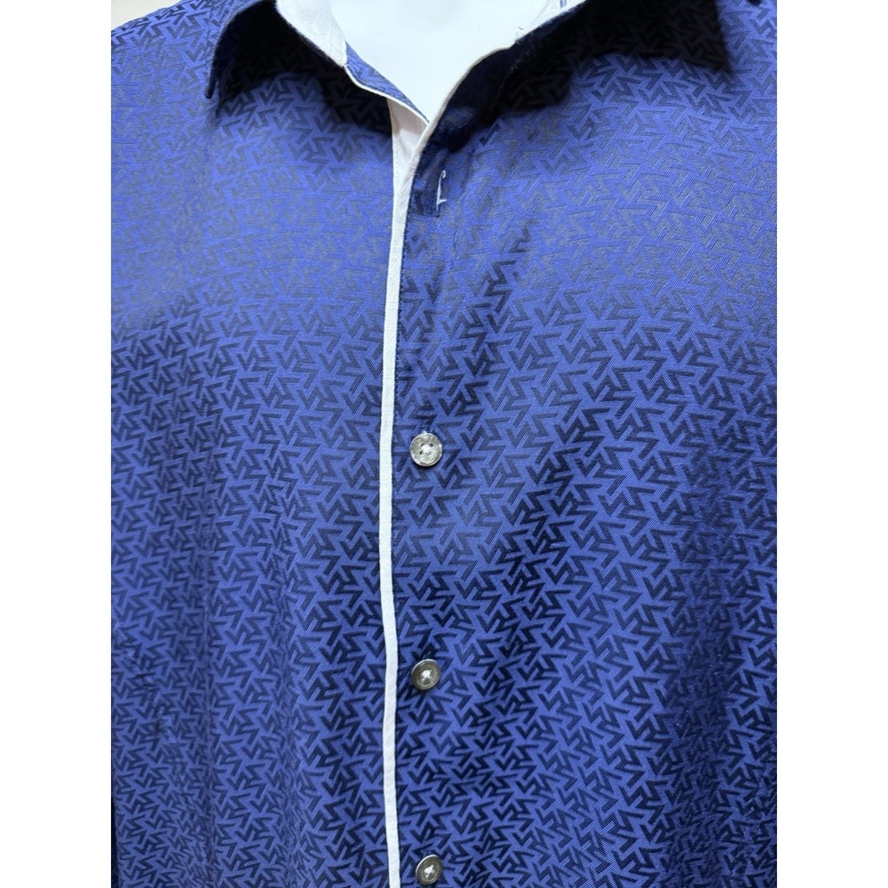 Barabas Signature Mens Size Large Blue Button Down Dress Shirt‎